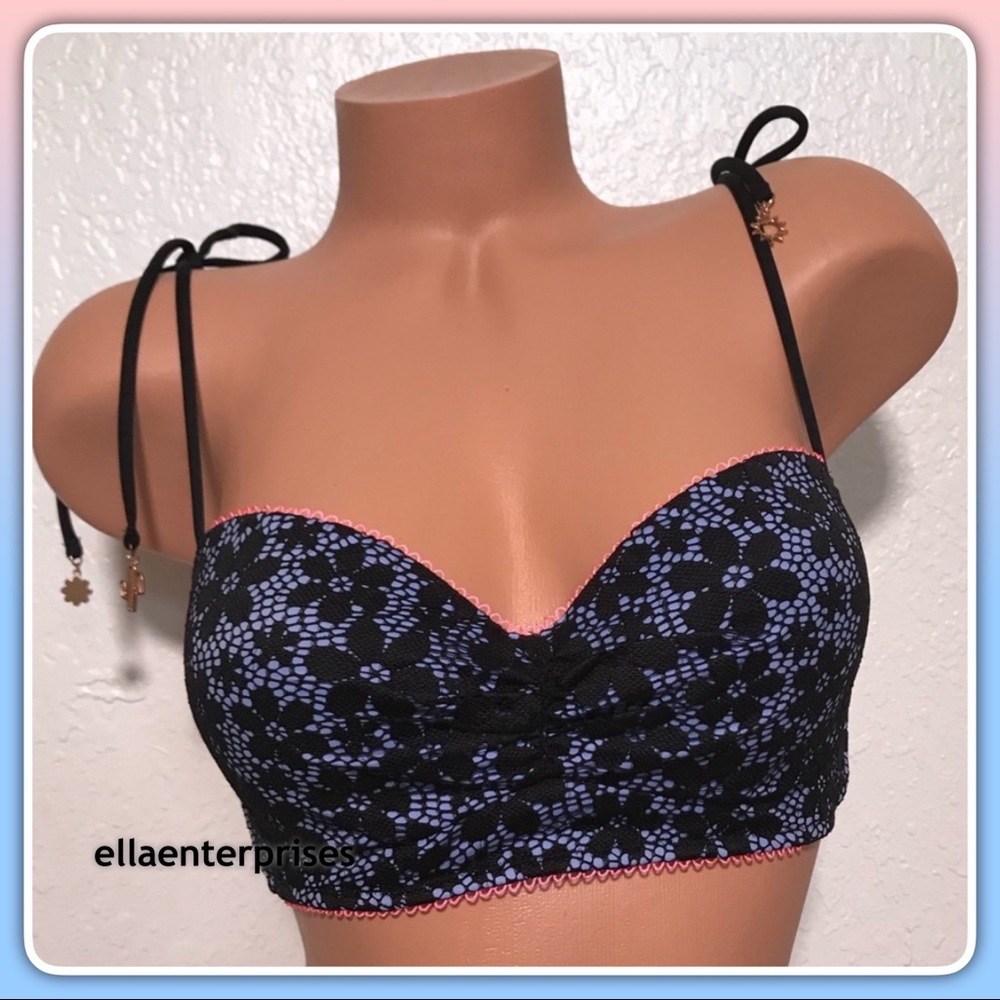 VS The Lace Getaway Halter Floral Bikini Top